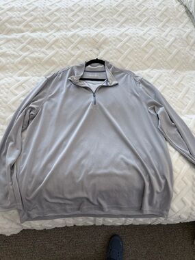 Mizzen+Main Men’s Light Gray Quarter-Zip Pullover Sweater